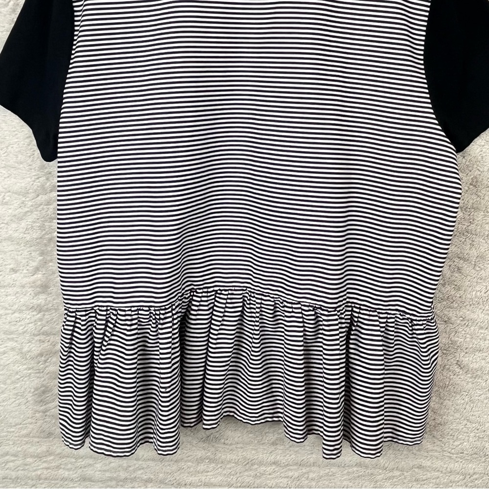 KATE SPADE BROOME STREET Womens Navy Blue Peplum Top Ooh La La Size 2XL - Picture 10 of 15